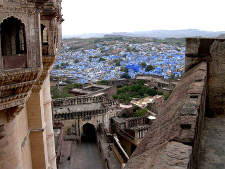 Vue sur la ville bleue