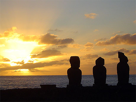 Coucher de soleil sur l'Ile de Pâques