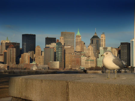 Manhattan vu d'Elis Island