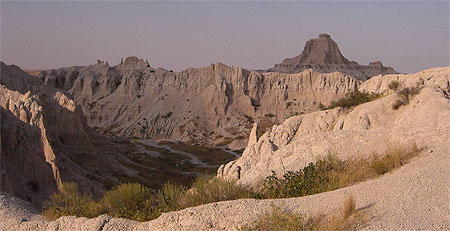 Les Badlands le soir