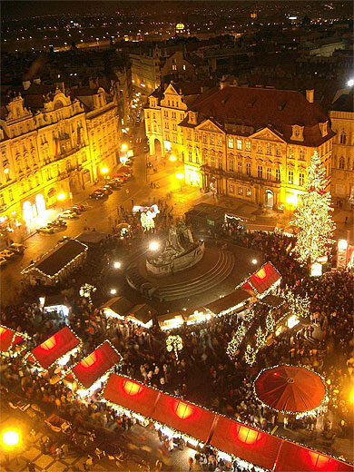 Marché de Noël vu du ciel