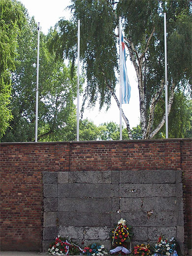 Auschwitz : le mur des fusillés