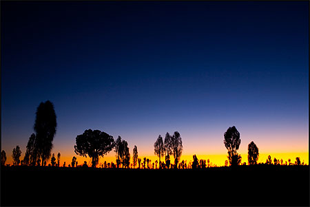Coucher de soleil à Uluru sans Uluru