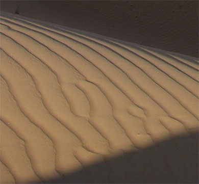 Le sable au coucher de soleil