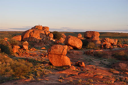 Coucher de soleil à Devil's Marbles
