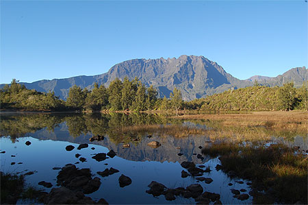 Piton des neiges depuis la Mare à Martin