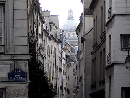 Rue de Bievre et le quai de la Tournelle