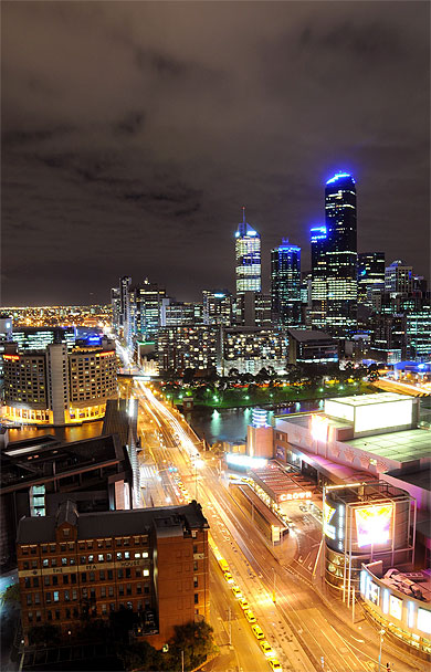 Melbourne City view on the night