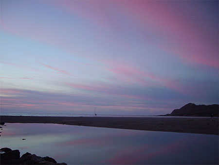 Coucher de soleil sur la plage