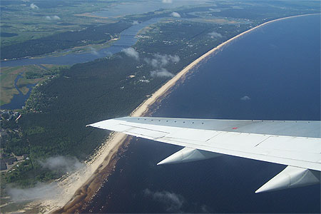 Vu du ciel de la cote de la Lettonie