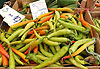 Piments sur le marché de Zeleni Venac