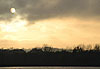 Coucher de soleil sur le lac d'Ailette
