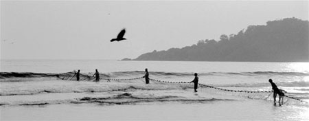 P�cheurs sur la plage de Palolem