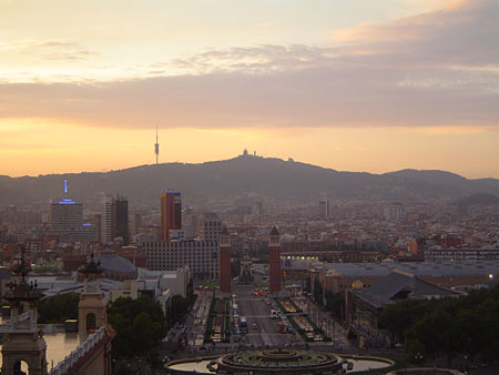 Coucher de soleil sur Barcelone