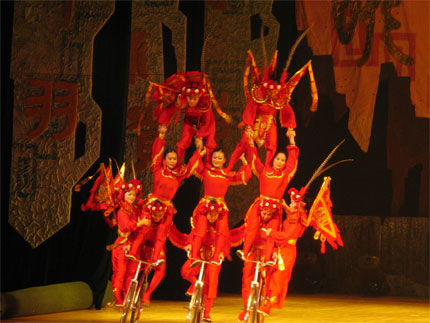Acrobates sur un v�lo
