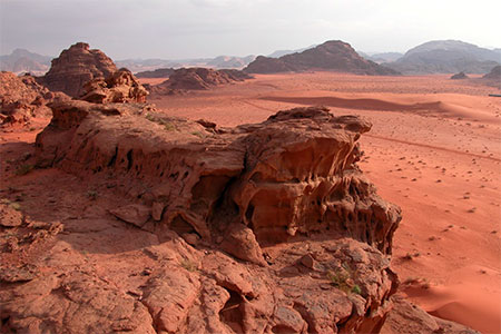 Le cr�puscule envahit le wadi Rum