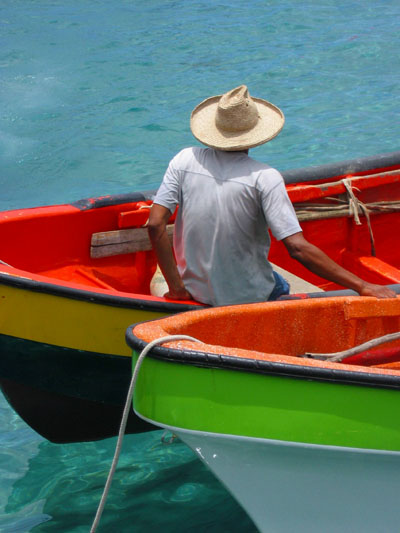 P�cheur portant un salako