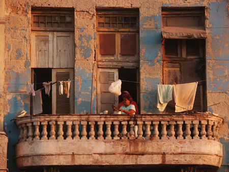 Balcon sur une facade du Malecon