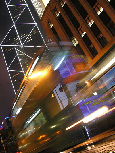 Tramway sous la pluie