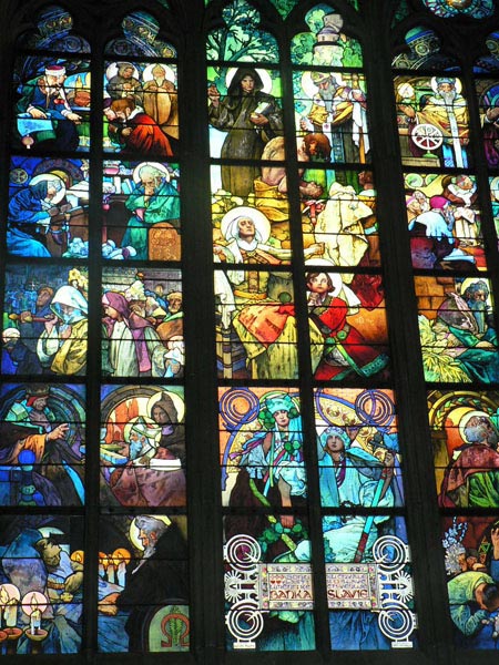 Vitraux de Mucha, cath�drale Saint-Guy