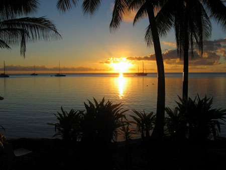 Coucher de soleil sur Raiatea