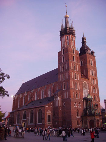 Coucher de soleil sur la cath�drale de Cracovie