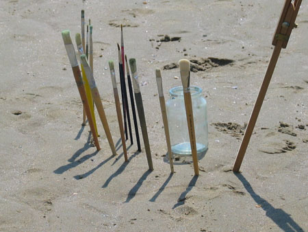 Peinture en libert� sur la plage