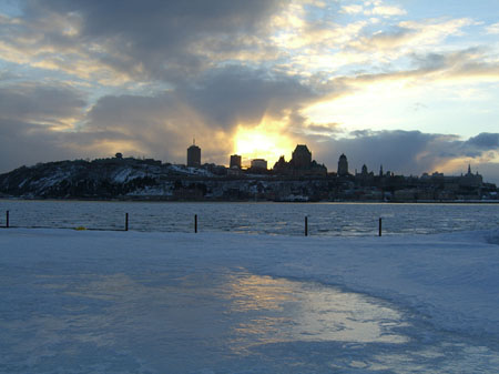 Coucher de soleil sur la ville de Qu�bec