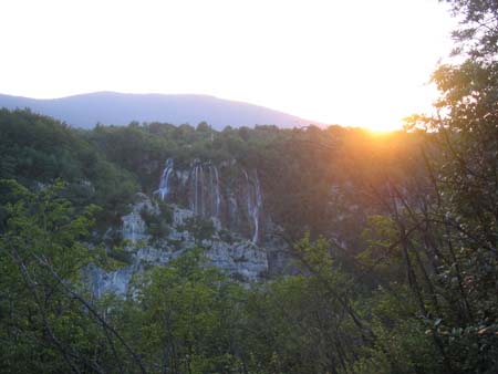 Coucher de soleil sur les chutes