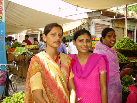 Indiennes sur le march� de Jodhpur