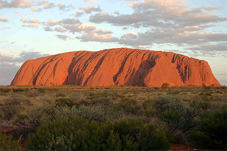 coucher de soleil sur Uluru