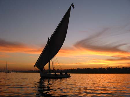 coucher de soleil � Louxor