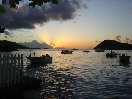 Coucher de soleil sur le port
