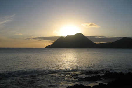 Coucher de soleil au Diamant