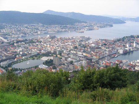 Bergen vue de haut