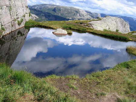 Reflet du ciel sur plan d'eau
