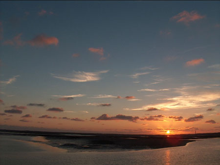 Photo peinture d'un coucher de soleil