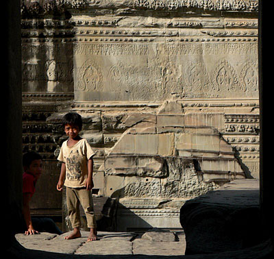 Au sommet d'Angkor Wat