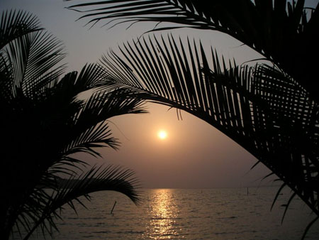 Coucher de soleil sur le Wouri