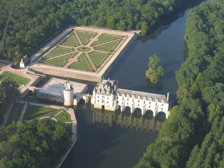 Ch�teau de Chenonceau  vu du ciel