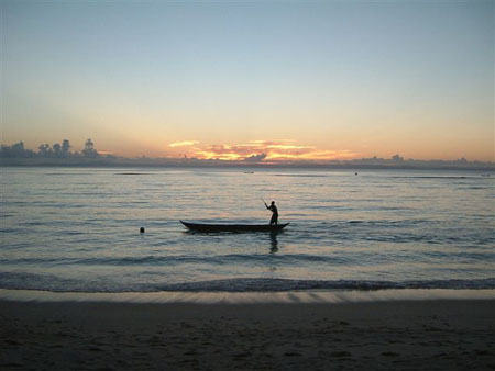 Impression soleil couchant � l'ile aux nattes
