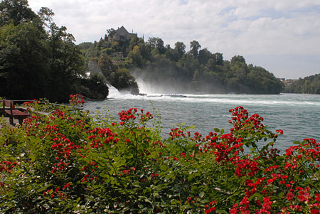 Petit lac form� par les chutes du Rhin