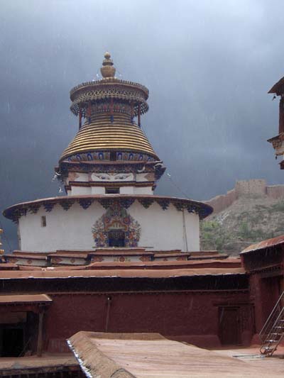 Gyantse sous la pluie
