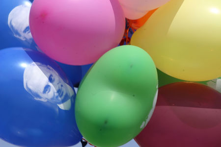 Ballons sur la place rouge