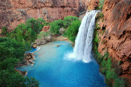 Havasu Falls en fin d'apr�s midi