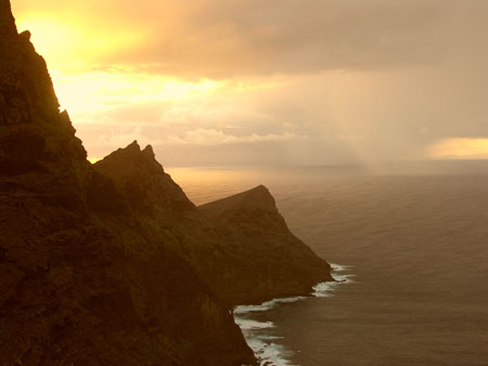 Averse sur la mer