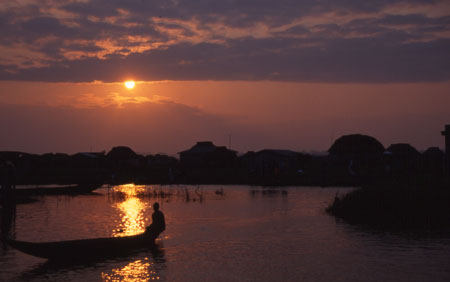 Coucher de soleil sur la lagune