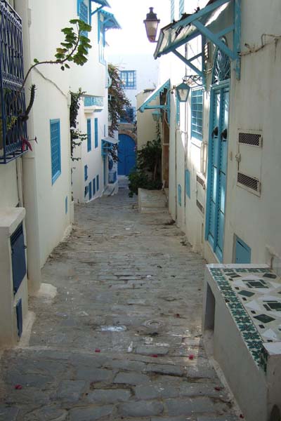 ruelle bleue et blanche