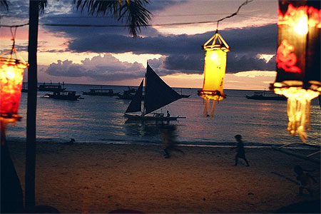 Coucher du soleil sur boracay beach