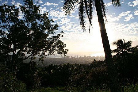 Honolulu depuis le sommet de Oahu